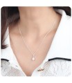 Necklace Silver CZ Drop SPE-206